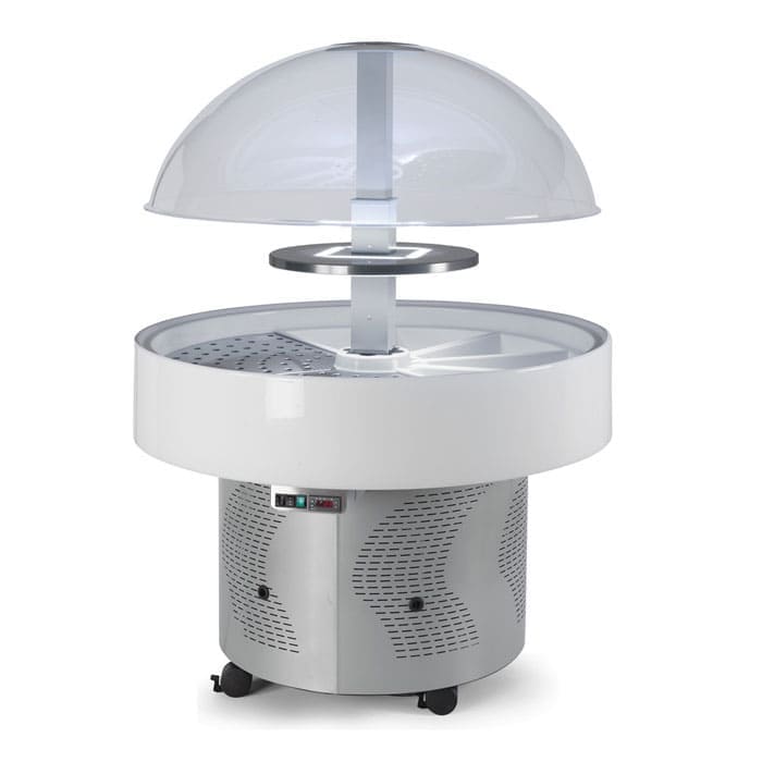 Кондитерская витрина Scaiola Isola в аренду, круглая купольная, идеальна для любой рекламы