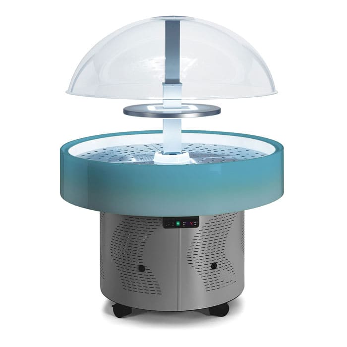 Холодильная витрина купольная Scaiola Isola с LED корпусом, в аренду, светящаяся 12 цветов